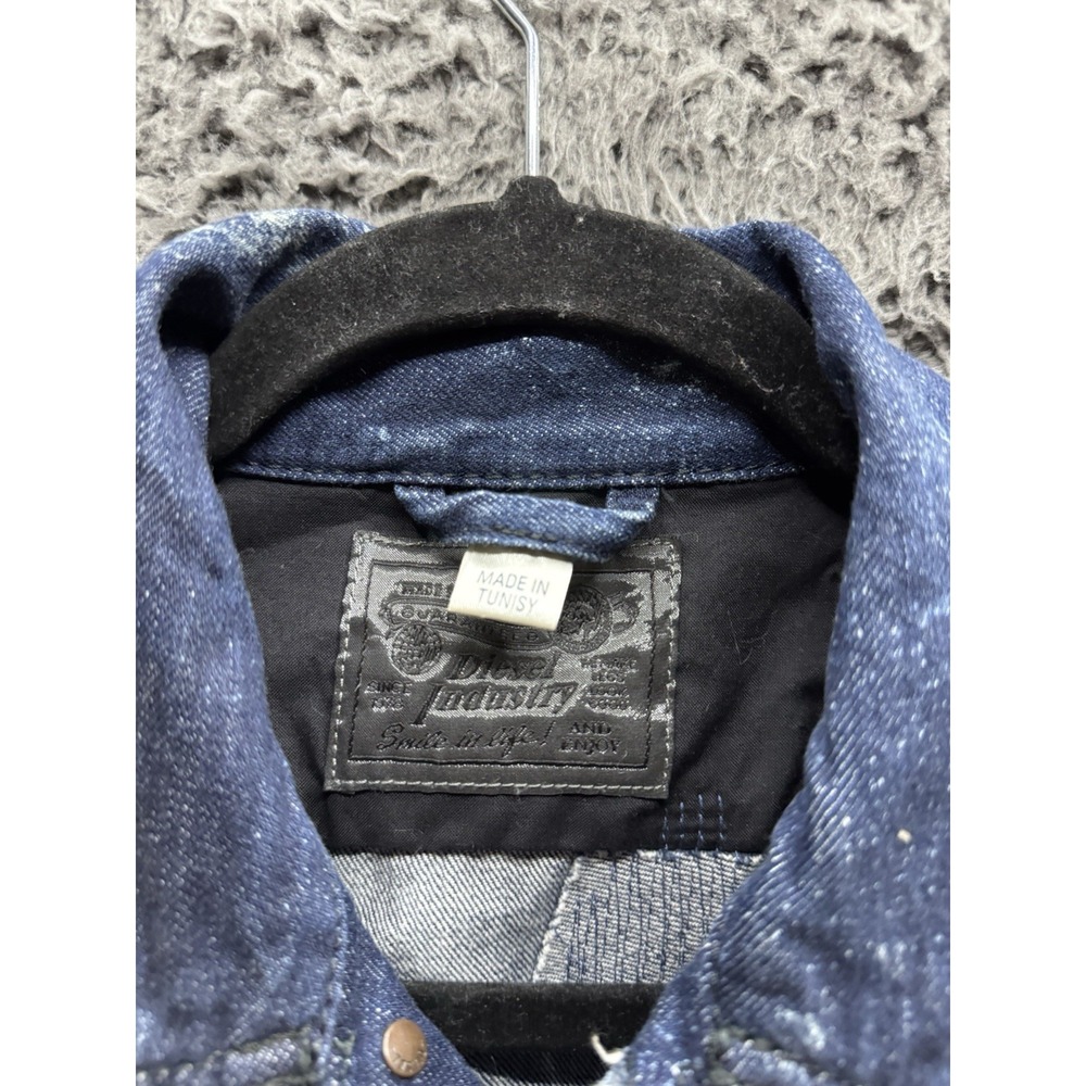 Vintage Y2K Diesel Distressed Denim Jacket in Blue Acid Wash Size XS - Picture 3 of 13